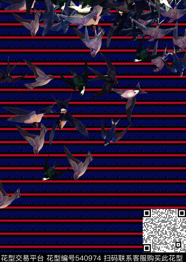 几何欧美风条子数码印花华亿平台下载（图片编号: 540974） - 瓦栏（Walan）