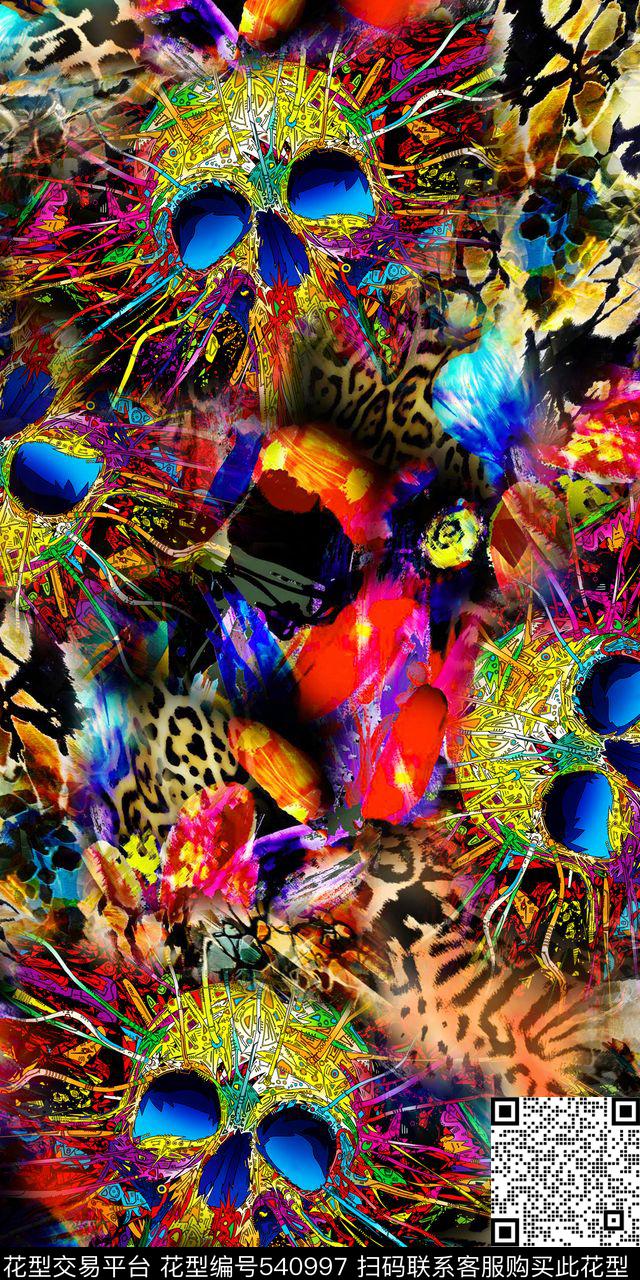 复古性感豹纹条纹蛇皮数码印花华亿平台下载（图片编号: 540997） - 瓦栏（Walan）