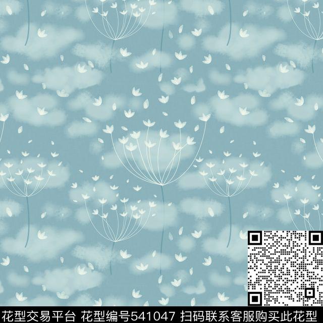 飘花清新云朵传统印花华亿平台下载（图片编号: 541047） - 瓦栏（Walan）
