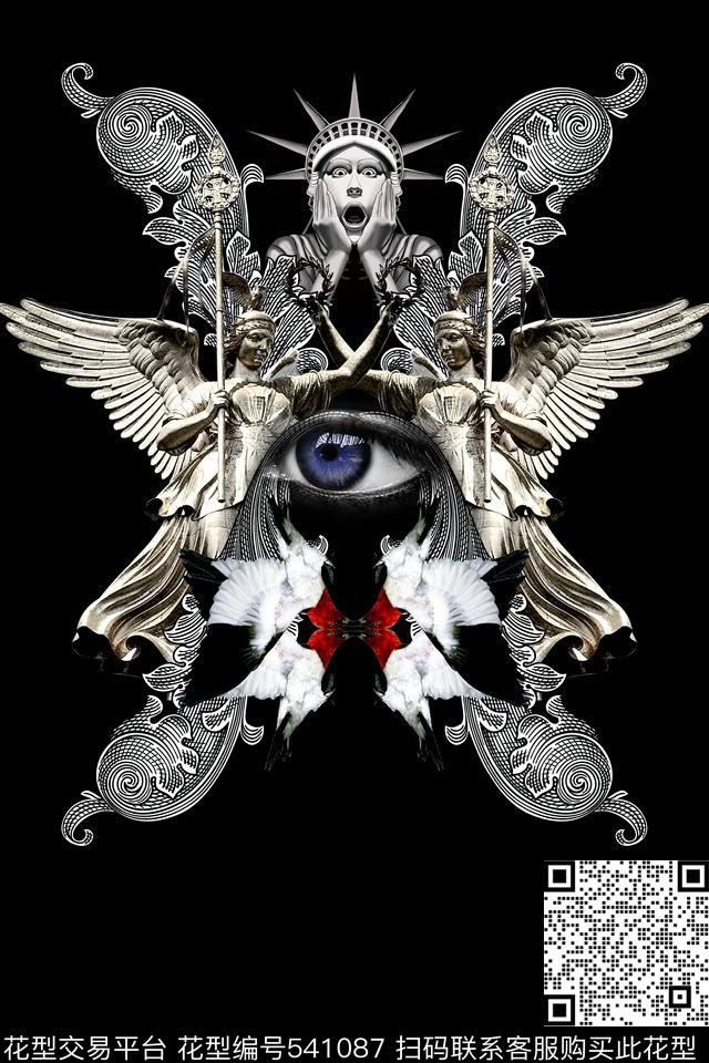 鸟石膏表情眼睛数码印花华亿平台下载（图片编号: 541087） - 瓦栏（Walan）