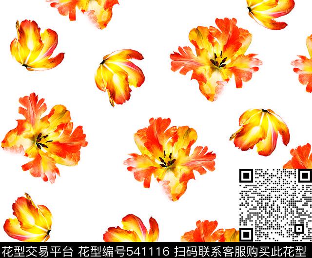 花朵花卉金黄花朵数码印花华亿平台下载（图片编号: 541116） - 瓦栏（Walan）