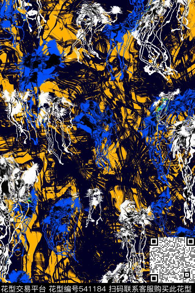 秋冬曲线意像数码印花华亿平台下载（图片编号: 541184） - 瓦栏（Walan）