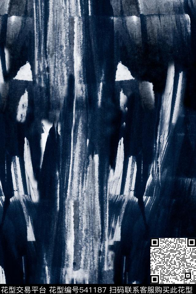 抽象笔刷男装沙发布数码印花华亿平台下载（图片编号: 541187） - 瓦栏（Walan）
