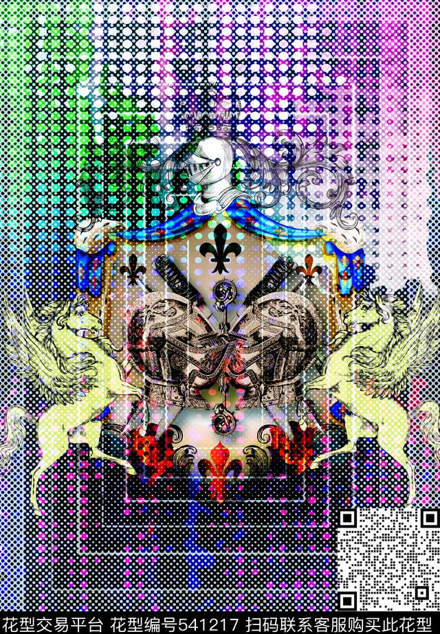 潮流时尚抽象欧洲风欧洲风丝巾家纺服装图案华亿平台数码印花华亿平台下载（图片编号: 541217） - 瓦栏（Walan）