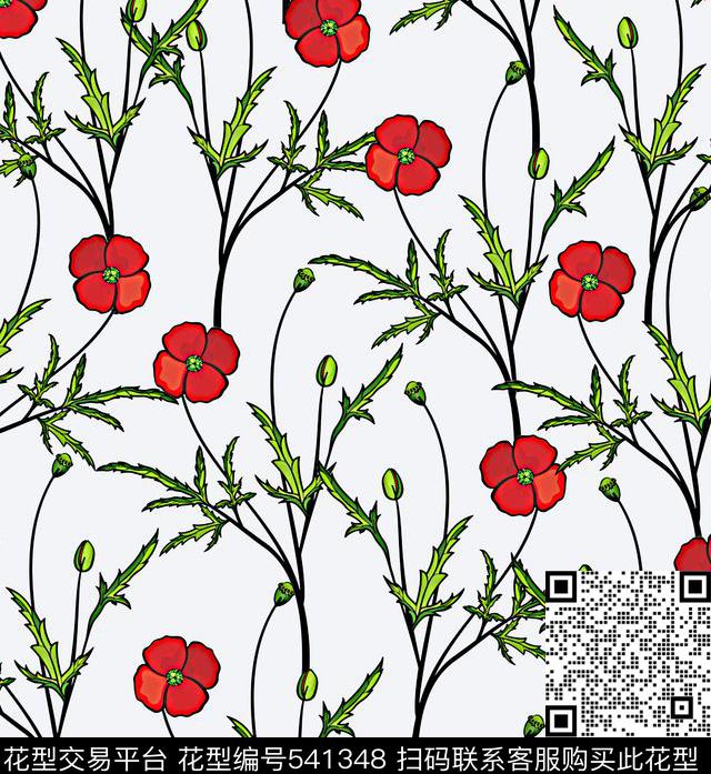 潮流传统花卉简约传统印花华亿平台下载（图片编号: 541348） - 瓦栏（Walan）