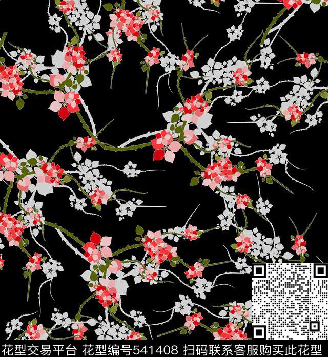 潮流传统花卉简约传统印花华亿平台下载（图片编号: 541408） - 瓦栏（Walan）