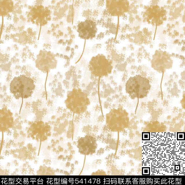 蒲公英田园植物传统印花华亿平台下载（图片编号: 541478） - 瓦栏（Walan）