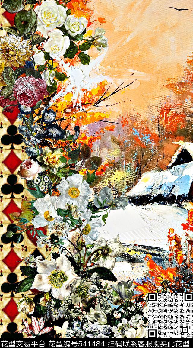 欧式复古油画数码印花华亿平台下载（图片编号: 541484） - 瓦栏（Walan）