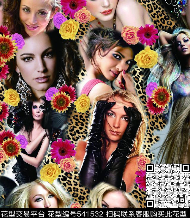 豹纹美女欧美数码印花华亿平台下载（图片编号: 541532） - 瓦栏（Walan）