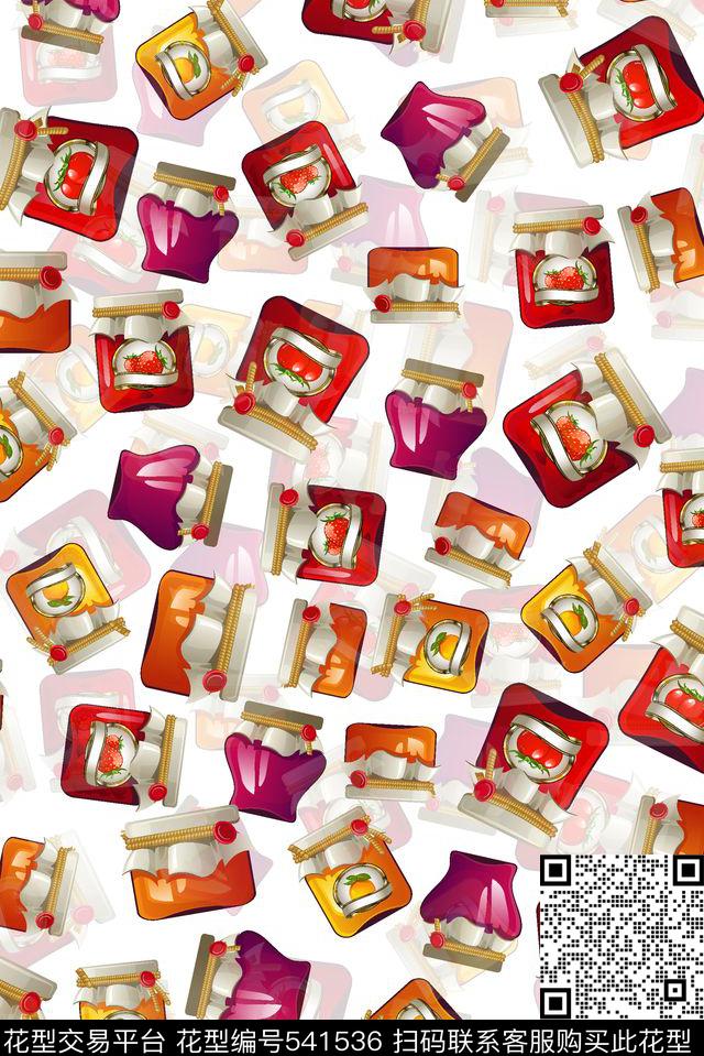 水果玻璃瓶卡通传统印花华亿平台下载（图片编号: 541536） - 瓦栏（Walan）