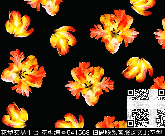 花朵花卉金黄花朵数码印花华亿平台下载（图片编号: 541568） - 瓦栏（Walan）