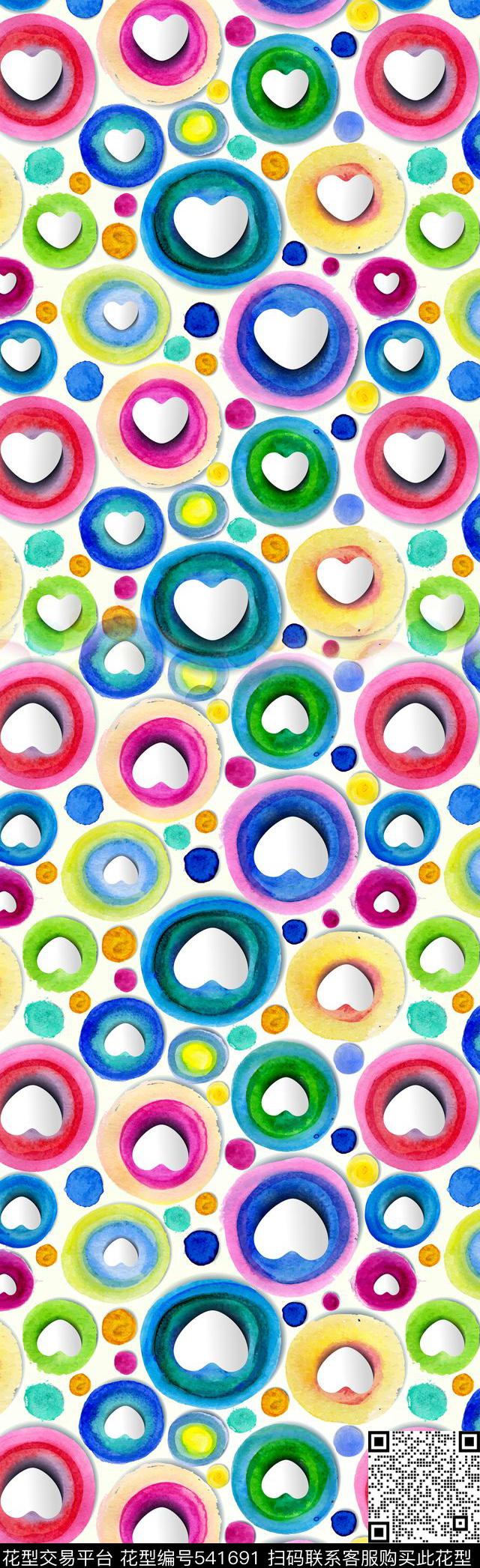 爱心可爱长巾数码印花华亿平台下载（图片编号: 541691） - 瓦栏（Walan）