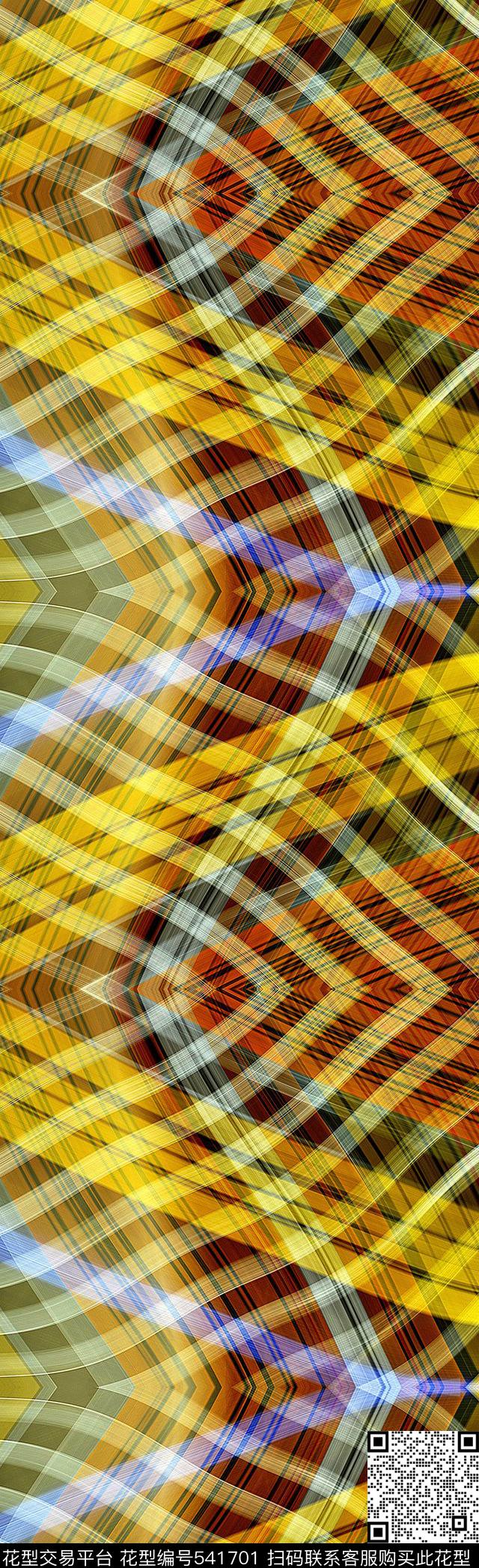 华夫线条纹格子数码印花华亿平台下载（图片编号: 541701） - 瓦栏（Walan）