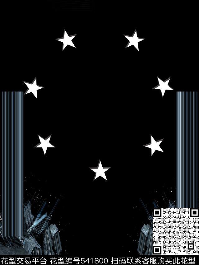 T恤抽象高端数码印花华亿平台下载（图片编号: 541800） - 瓦栏（Walan）