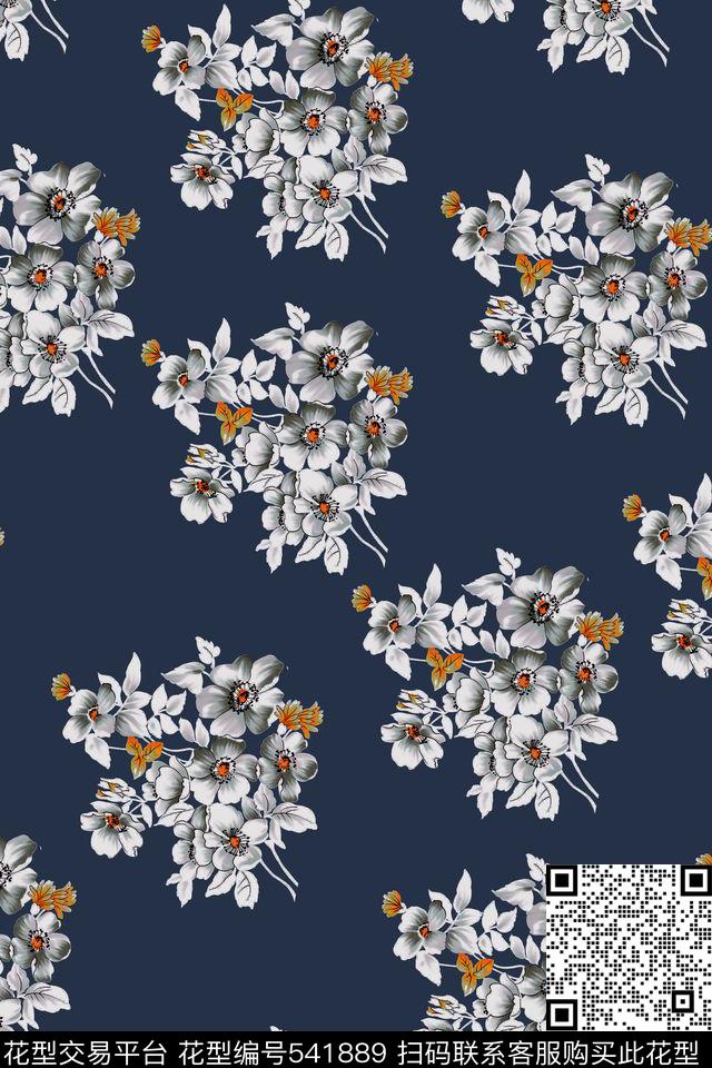 樱花小碎花花卉数码印花华亿平台下载（图片编号: 541889） - 瓦栏（Walan）