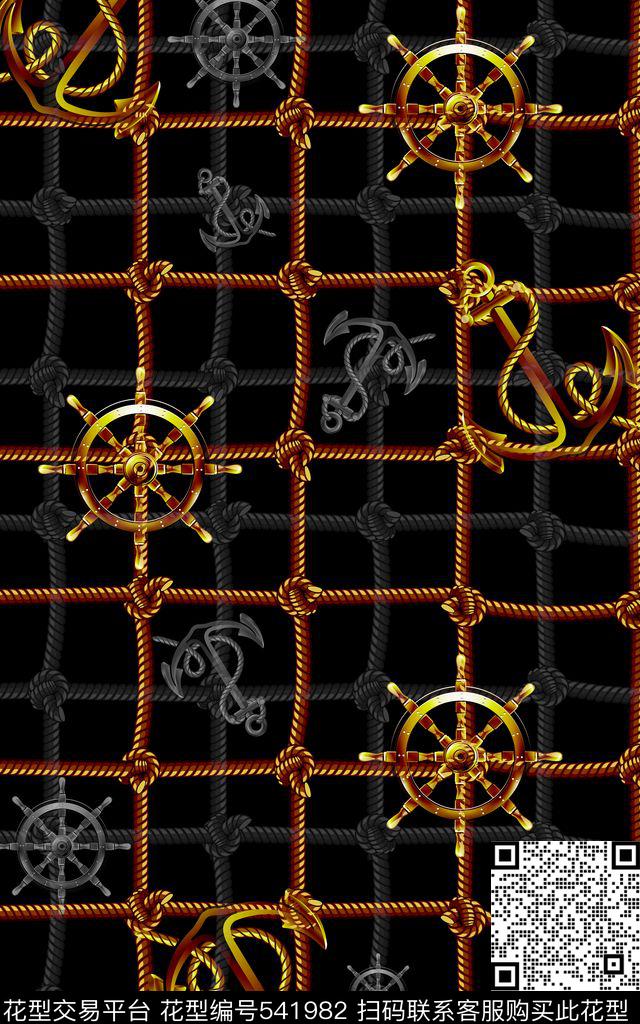 手绘时尚几何数码印花华亿平台下载（图片编号: 541982） - 瓦栏（Walan）