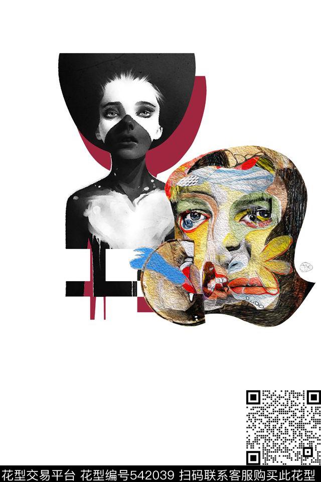 抽象定位油画数码印花华亿平台下载（图片编号: 542039） - 瓦栏（Walan）