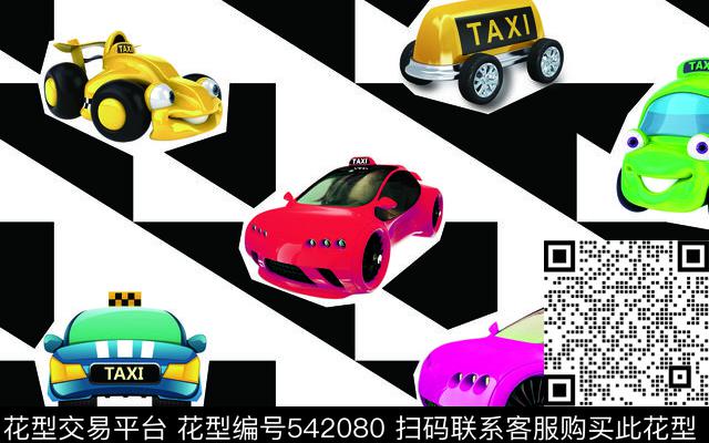 流行卡通车数码印花华亿平台下载（图片编号: 542080） - 瓦栏（Walan）