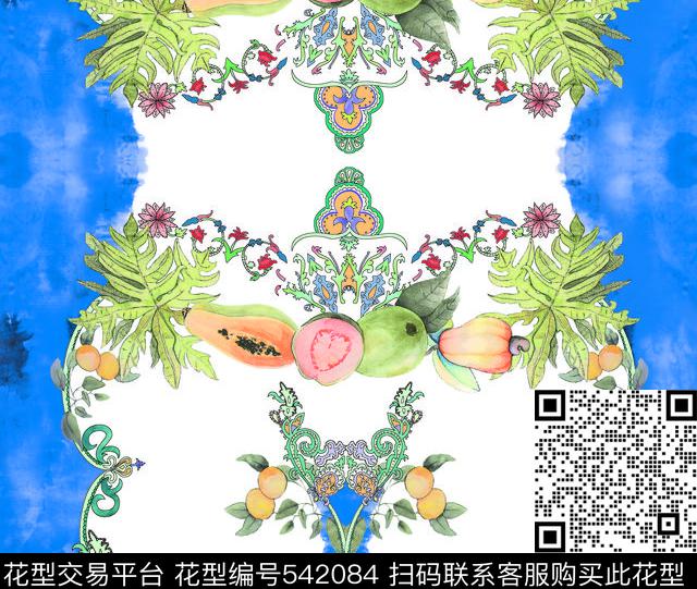 欧美时尚典雅水果风尚新款原创数码印花华亿平台下载（图片编号: 542084） - 瓦栏（Walan）