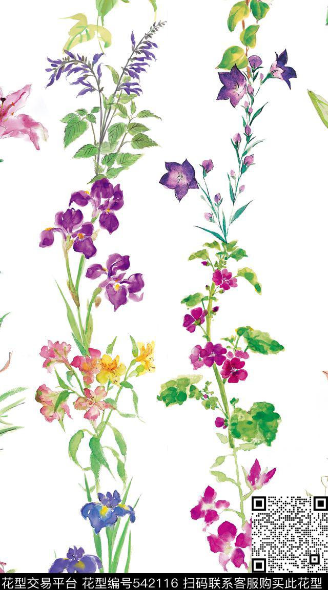 创意服装花卉数码印花华亿平台下载（图片编号: 542116） - 瓦栏（Walan）