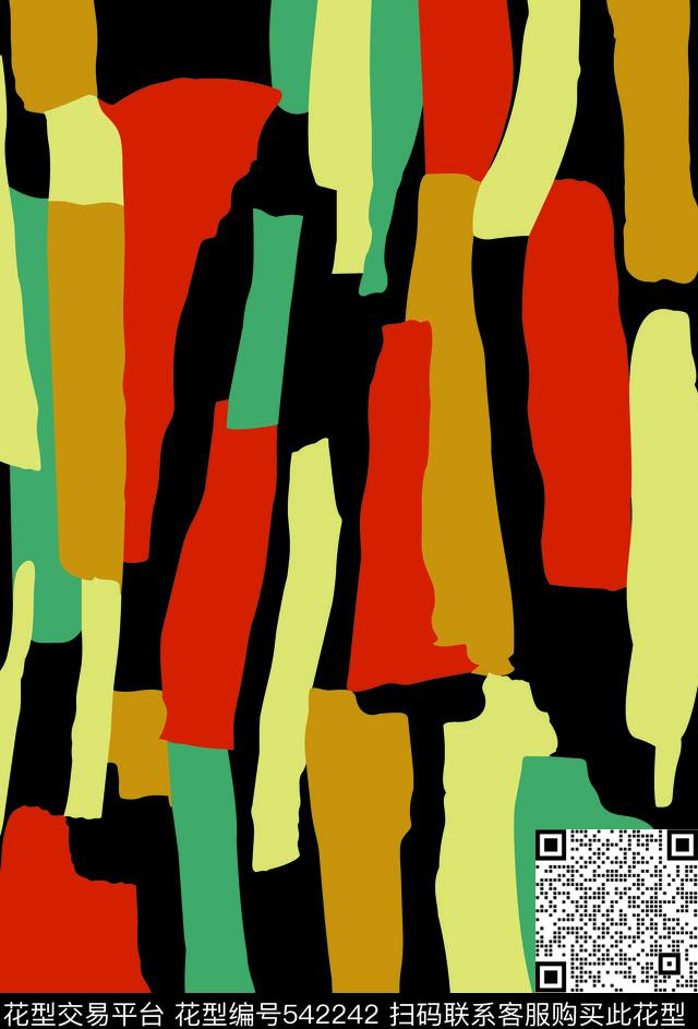 几何色块彩色拼贴传统印花华亿平台下载（图片编号: 542242） - 瓦栏（Walan）