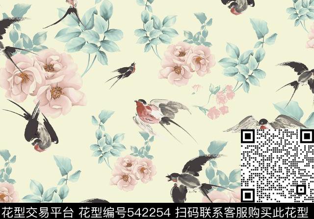 花底紋花数码花数码印花华亿平台下载（图片编号: 542254） - 瓦栏（Walan）