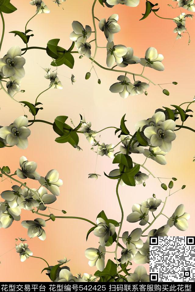 花卉女装家纺数码印花华亿平台下载（图片编号: 542425） - 瓦栏（Walan）