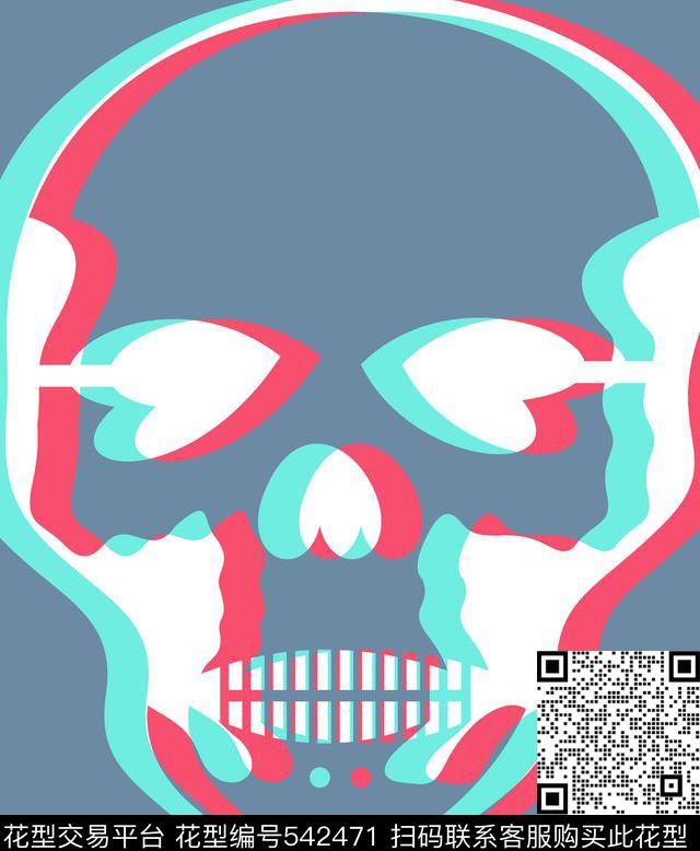 复古骷髅头卫衣印花传统印花华亿平台下载（图片编号: 542471） - 瓦栏（Walan）