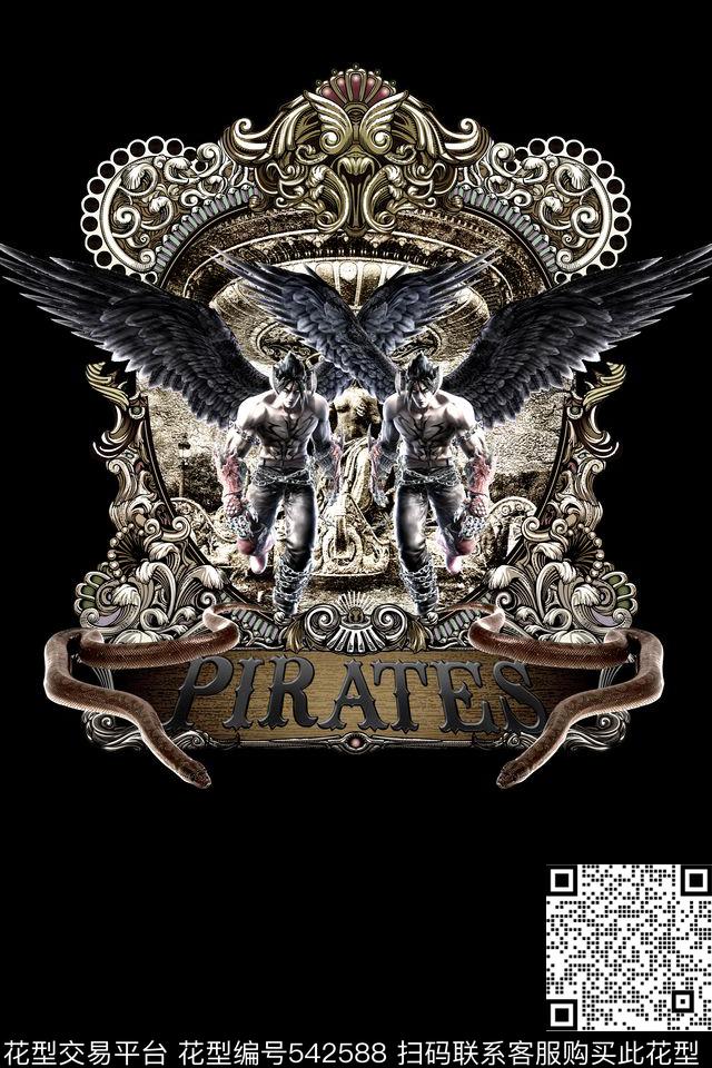 宫廷风游戏人物蛇数码印花华亿平台下载（图片编号: 542588） - 瓦栏（Walan）