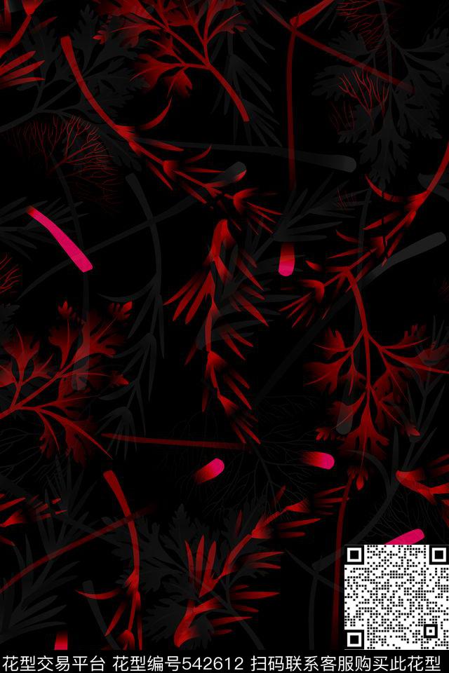 手绘时尚田园风草丛草田园男装商务男装植物卫衣衬衫B【品质男装】数码印花华亿平台下载（图片编号: 542612） - 瓦栏（Walan）