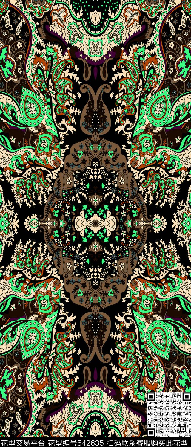 腰果花花纹火腿纹传统印花华亿平台下载（图片编号: 542635） - 瓦栏（Walan）