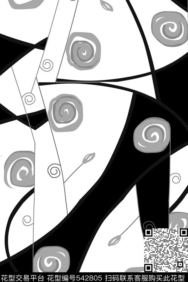 休闲时尚抽象几何水彩欧美抽象几何线条色块服装面料华亿平台传统印花华亿平台下载（图片编号: 542805） - 瓦栏（Walan）