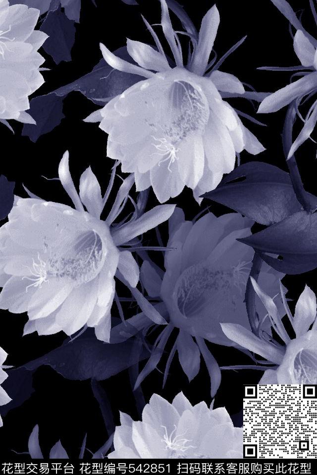 时尚男装卫衣满地花卉数码印花华亿平台下载（图片编号: 542851） - 瓦栏（Walan）