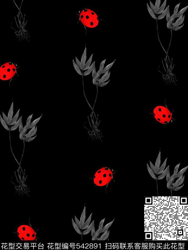 时尚植物昆虫传统印花华亿平台下载（图片编号: 542891） - 瓦栏（Walan）