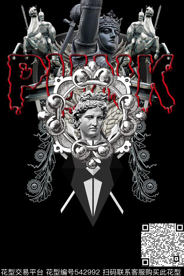 t恤华亿平台潮流复古数码印花华亿平台下载（图片编号: 542992） - 瓦栏（Walan）