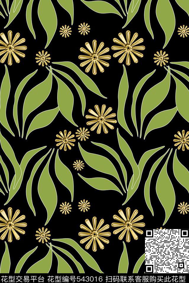 草丛花朵潮流创意传统印花华亿平台下载（图片编号: 543016） - 瓦栏（Walan）