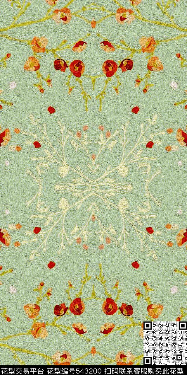 时尚小清新花卉油画外套连衣裙羽绒服包包数码印花华亿平台下载（图片编号: 543200） - 瓦栏（Walan）