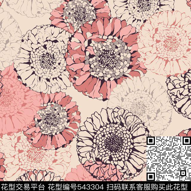 花卉服装时尚潮流传统印花华亿平台下载（图片编号: 543304） - 瓦栏（Walan）