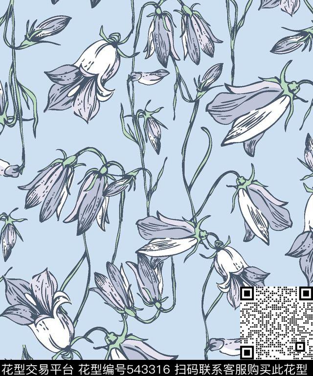 花卉服装树叶传统印花华亿平台下载（图片编号: 543316） - 瓦栏（Walan）