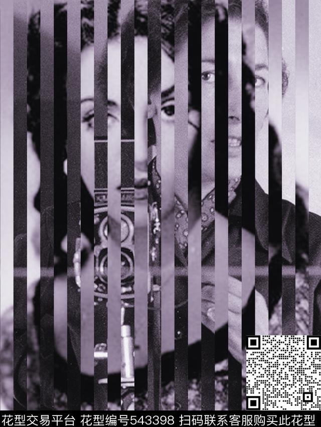 复古照片抽象数码印花华亿平台下载（图片编号: 543398） - 瓦栏（Walan）