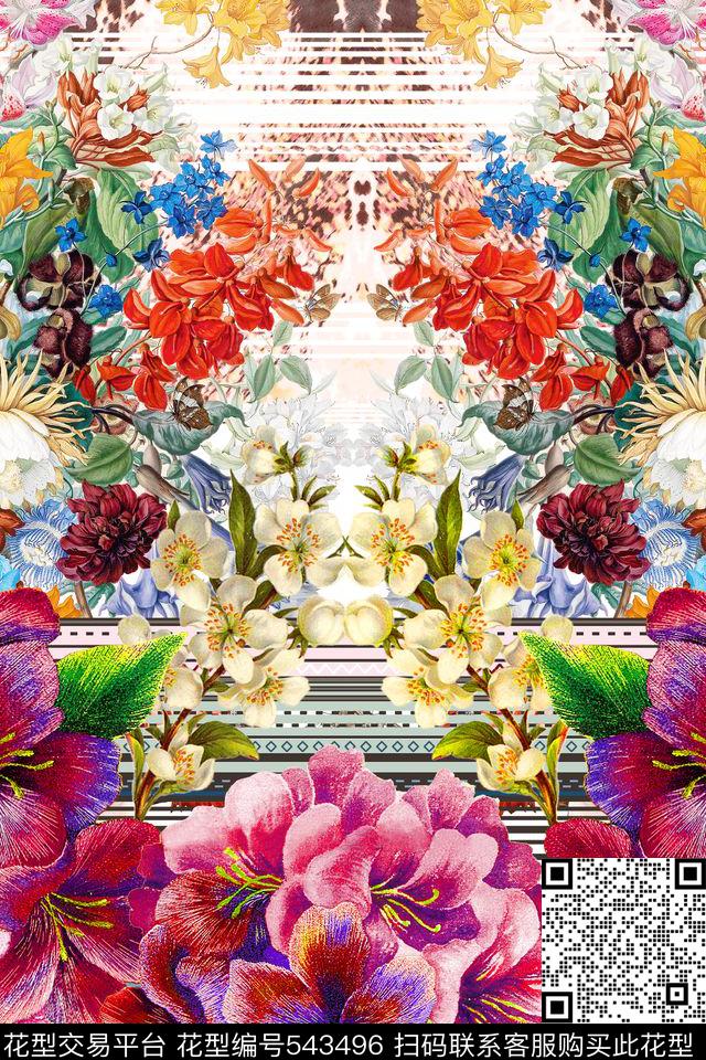 MAX-定位欧美民族风欧美流行时尚手绘复古油画数码印花华亿平台下载（图片编号: 543496） - 瓦栏（Walan）