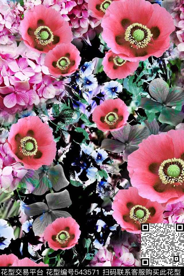 中国风抽象元素大气数码印花华亿平台下载（图片编号: 543571） - 瓦栏（Walan）