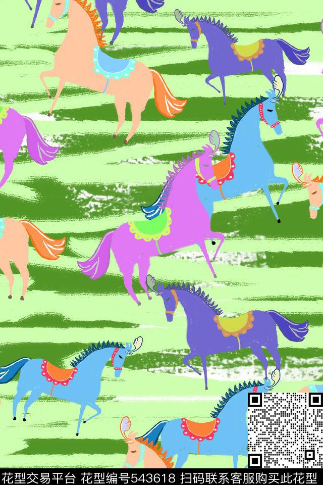 流行时尚卡通手绘传统印花华亿平台下载（图片编号: 543618） - 瓦栏（Walan）