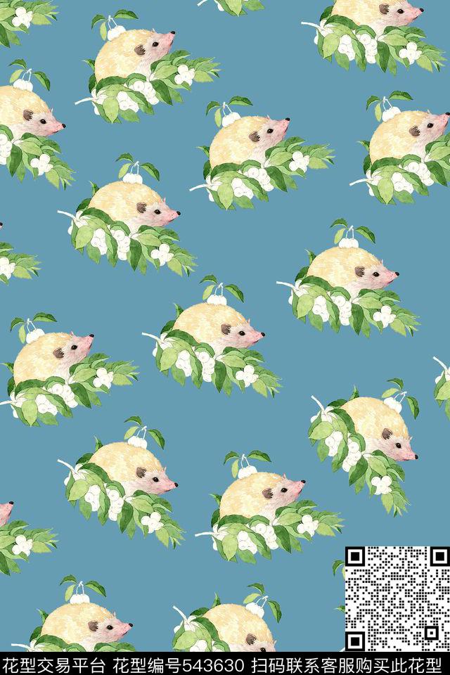 刺猬动物可爱清新传统印花华亿平台下载（图片编号: 543630） - 瓦栏（Walan）