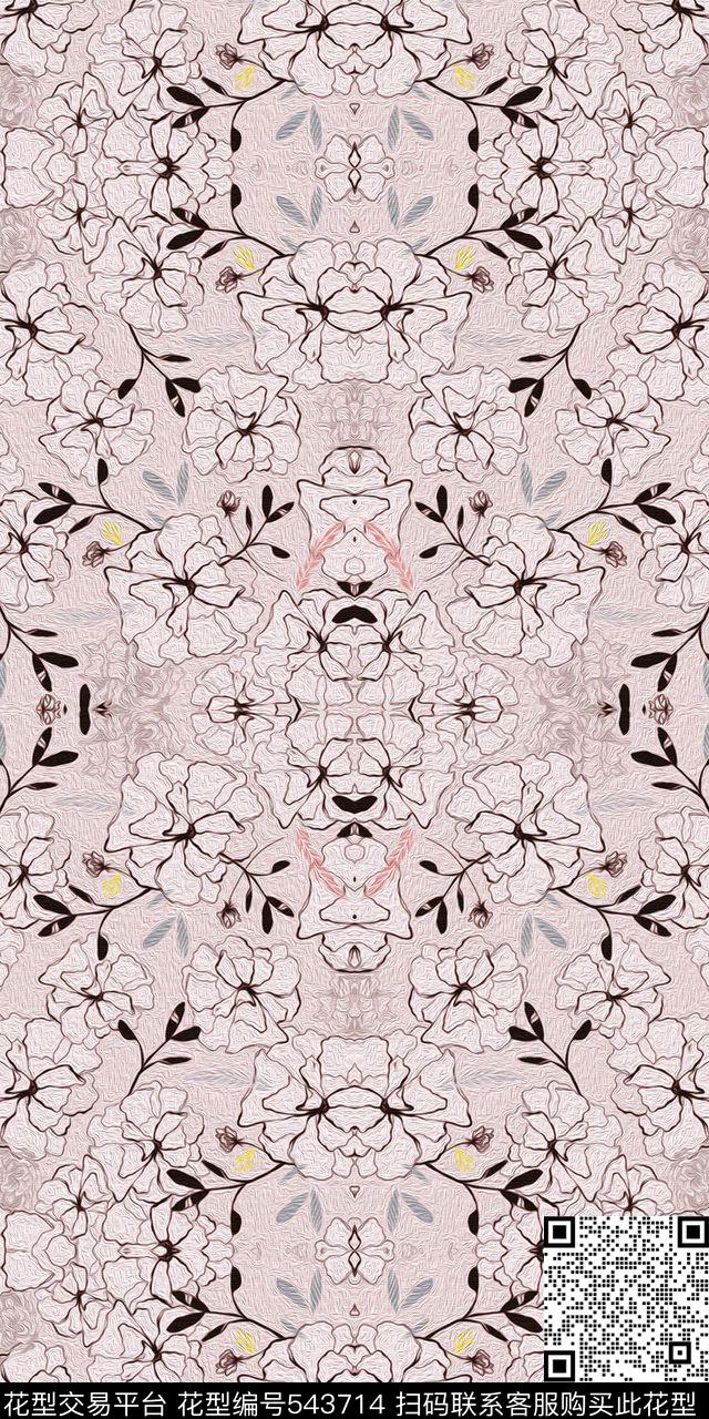 时尚花卉油画外套卫衣连衣裙羽绒服数码印花华亿平台下载（图片编号: 543714） - 瓦栏（Walan）