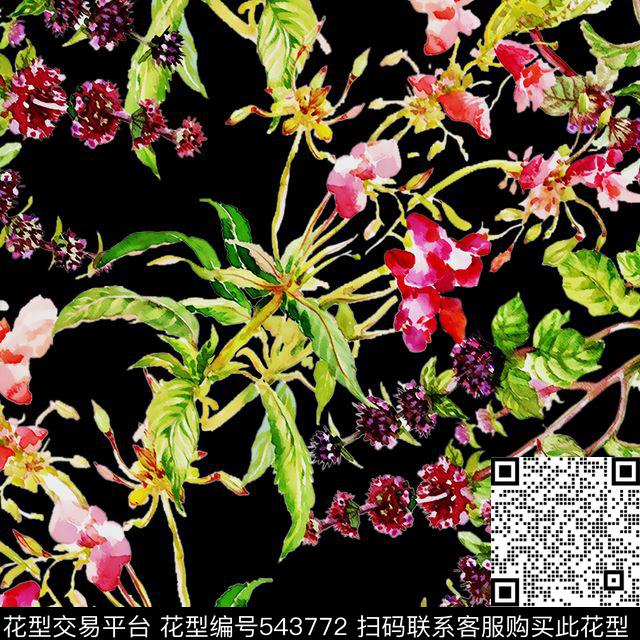 热带雨林树叶数码印花华亿平台下载（图片编号: 543772） - 瓦栏（Walan）