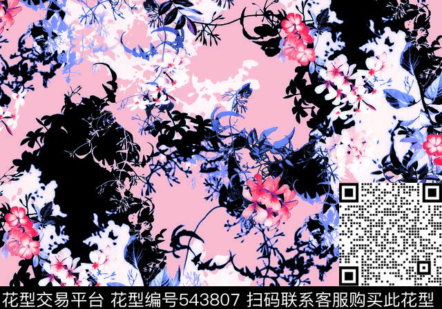 花卉花草花丛数码印花华亿平台下载（图片编号: 543807） - 瓦栏（Walan）