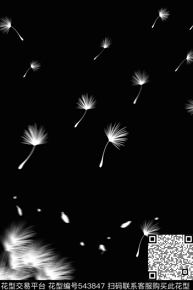 韩版蒲公英清新传统印花华亿平台下载（图片编号: 543847） - 瓦栏（Walan）