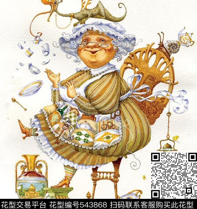 卡通可爱清新数码印花华亿平台下载（图片编号: 543868） - 瓦栏（Walan）