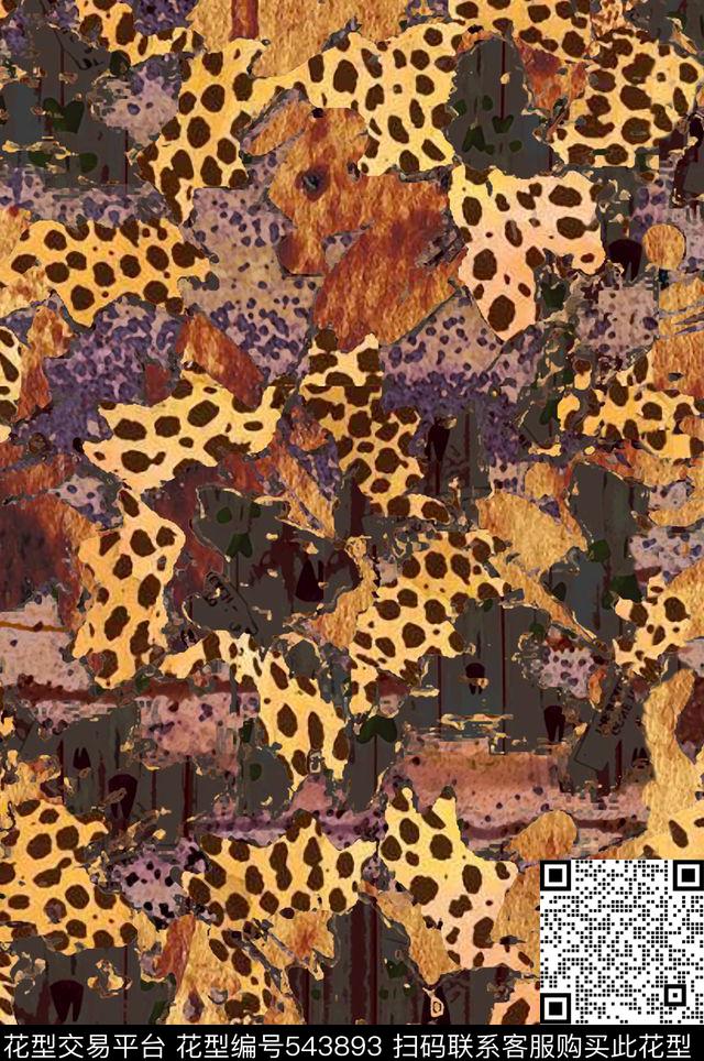 动物纹豹纹潮酷数码印花华亿平台下载（图片编号: 543893） - 瓦栏（Walan）